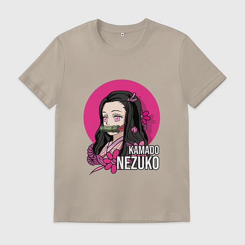 Мужская футболка Клинок рассекающий демонов Камадо Незуко / Миндальный – фото 1