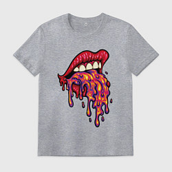 Футболка хлопковая мужская Crazy lips, цвет: меланж