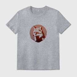 Футболка хлопковая мужская Самоуверенный лис, цвет: меланж