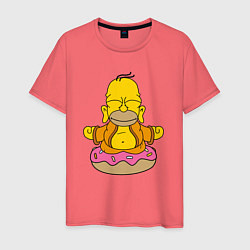 Футболка хлопковая мужская Homer yoga, цвет: коралловый