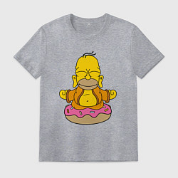 Футболка хлопковая мужская Homer yoga, цвет: меланж