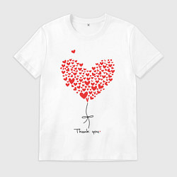 Футболка хлопковая мужская Thank you for your love, цвет: белый