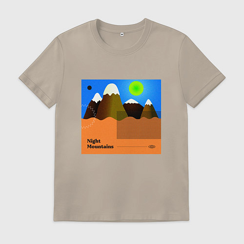 Мужская футболка Ночные горы / Миндальный – фото 1