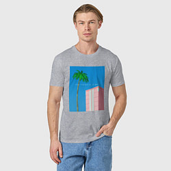 Футболка хлопковая мужская Калифорния вайб, цвет: меланж — фото 2