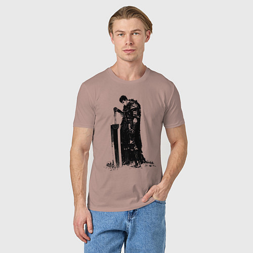 Мужская футболка Berserk мечник / Пыльно-розовый – фото 3