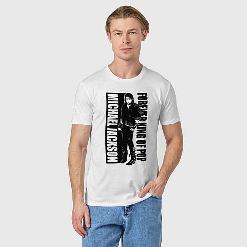 Мужская футболка Michael Jackson - forever king of pop / Белый – фото 3