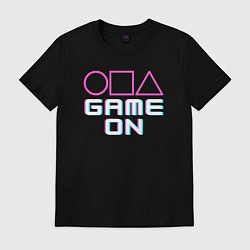 Футболка хлопковая мужская Squid game on, цвет: черный