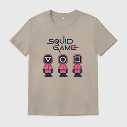 Футболка хлопковая мужская Squid games, цвет: миндальный
