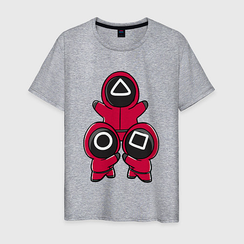 Мужская футболка Squid game little men / Меланж – фото 1