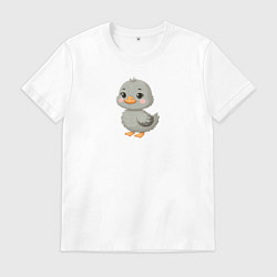 Футболка хлопковая мужская Серая уточка, цвет: белый