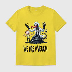 Футболка хлопковая мужская We are Venom - Rick-symbiote and Morty, цвет: желтый