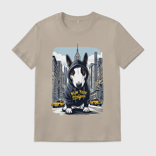 Мужская футболка Булли - нью-йоркский хулиган / Миндальный – фото 1