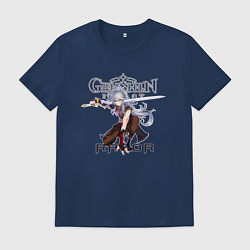 Футболка хлопковая мужская Разор из игры Genshin Impact, цвет: тёмно-синий
