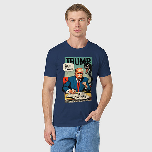 Мужская футболка Trump - we are Venom meme / Тёмно-синий – фото 3