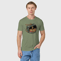 Футболка хлопковая мужская Космическая лапша, цвет: авокадо — фото 2