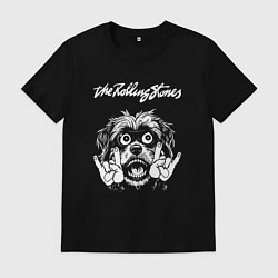 Футболка хлопковая мужская Rolling Stones rock dog, цвет: черный