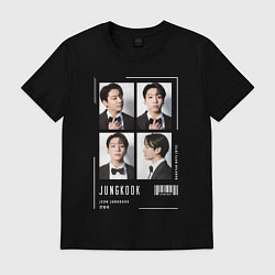 Футболка хлопковая мужская Jungkook bts 4cut, цвет: черный