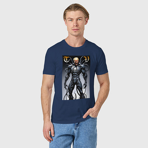 Мужская футболка Venom-Trump collaboration - ai art fantasy / Тёмно-синий – фото 3