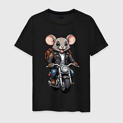 Футболка хлопковая мужская Biker mice, цвет: черный