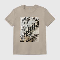 Футболка хлопковая мужская Графическая абстракция, цвет: миндальный