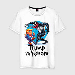 Футболка хлопковая мужская Venom vs Donald Trump - ai art fantasy, цвет: белый
