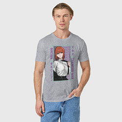 Футболка хлопковая мужская Человек-бензопила Макима в костюме, цвет: меланж — фото 2