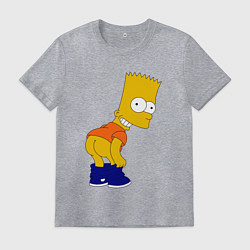 Футболка хлопковая мужская Барт без штанов, цвет: меланж