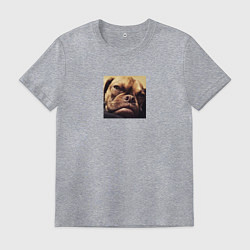 Футболка хлопковая мужская Сердитый Песик, цвет: меланж