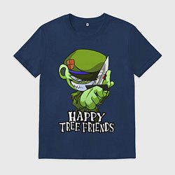 Футболка хлопковая мужская Happy three friends - Flippy, цвет: тёмно-синий