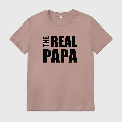 Мужская футболка Реальный папа / Пыльно-розовый – фото 1