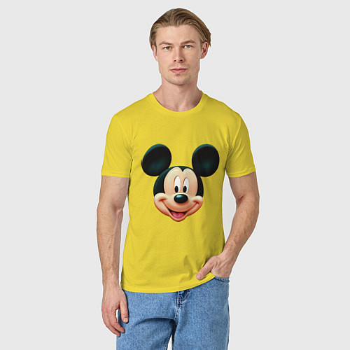 Мужская футболка Mickey mouse head / Желтый – фото 3