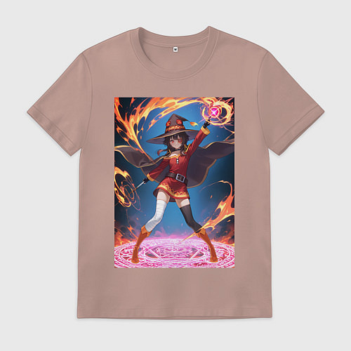 Мужская футболка Мегумин колдует взрывную магию / Пыльно-розовый – фото 1