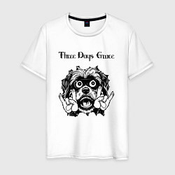 Футболка хлопковая мужская Three Days Grace - rock dog, цвет: белый