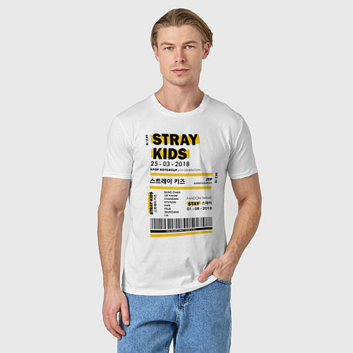 Мужская футболка Stray kids ticket / Белый – фото 3