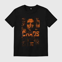 Футболка хлопковая мужская Рыжий хаос, цвет: черный