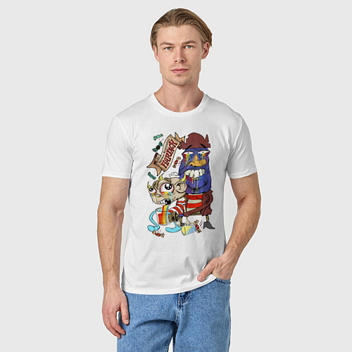 Мужская футболка Flapjack - rainbow / Белый – фото 3