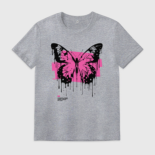 Мужская футболка Emo butterfly / Меланж – фото 1