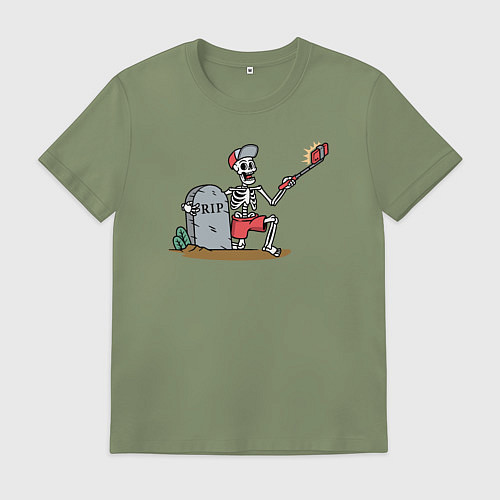 Мужская футболка Селфи скелетик / Авокадо – фото 1