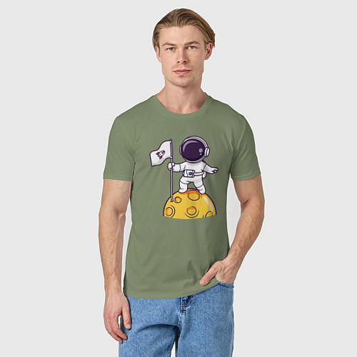 Мужская футболка Астронавт прибыл на луну / Авокадо – фото 3