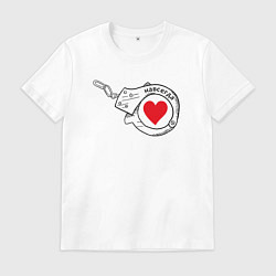 Футболка хлопковая мужская Навсегда парное - наручник, цвет: белый