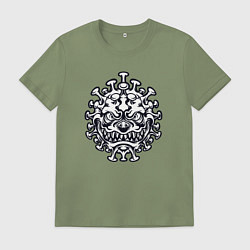 Футболка хлопковая мужская Монстр вирус, цвет: авокадо