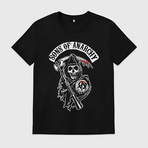 Мужская футболка Sons of anarchy - логотип / Черный – фото 1