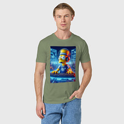 Футболка хлопковая мужская Cool Bart Simpson - esport, цвет: авокадо — фото 2