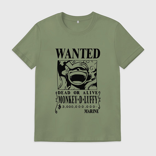 Мужская футболка Луффи - розыск / Авокадо – фото 1