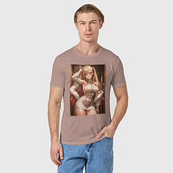 Футболка хлопковая мужская Marin Kitagawa: Sexy Girl, цвет: пыльно-розовый — фото 2