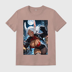 Футболка хлопковая мужская Мирко из Моя геройская академия в неофициальном ко, цвет: пыльно-розовый