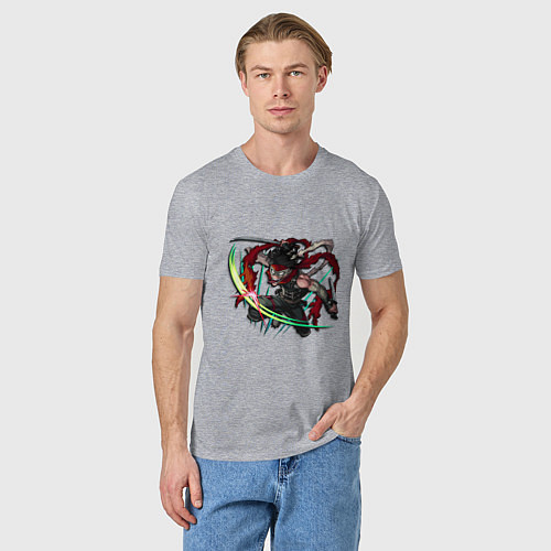 Мужская футболка Моя геройская академия Акагуро Чизоме Пятно / Меланж – фото 3