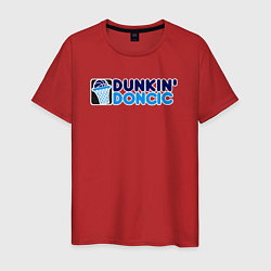 Футболка хлопковая мужская Dunkin Doncic, цвет: красный
