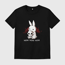 Футболка хлопковая мужская Кролик с черепом, цвет: черный