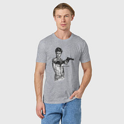 Футболка хлопковая мужская Таксист - Роберт Де Ниро, цвет: меланж — фото 2